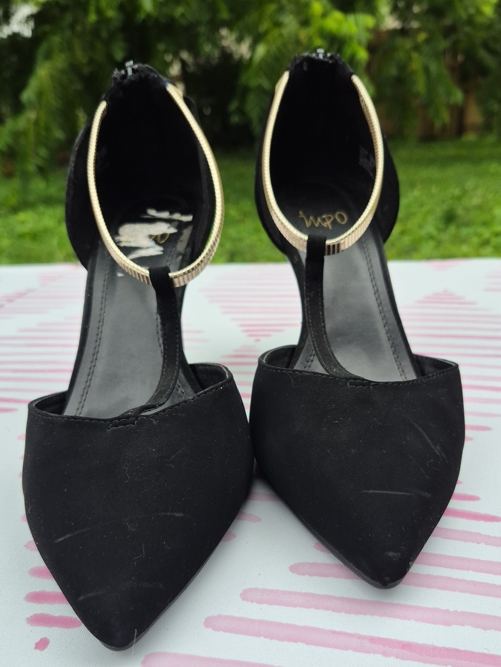 Faux suede pointed-toe heels, Impo Tracie